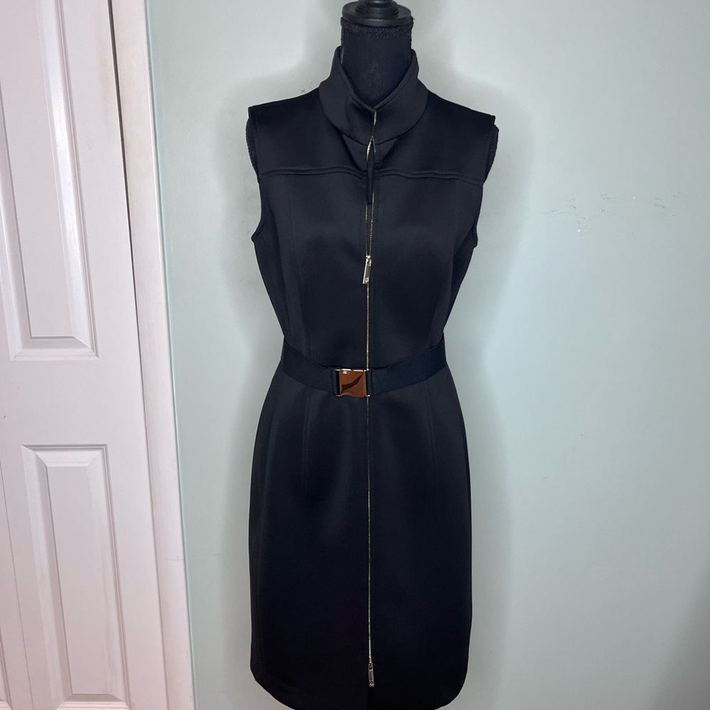 Tommy Hilfiger Black Zip-Front Mini Dress